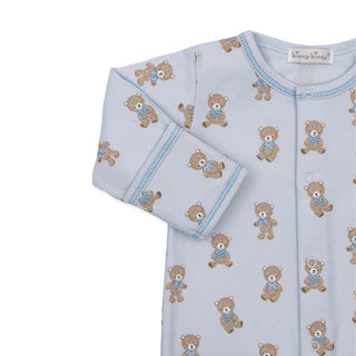 Printed Footie with Snaps - Blue Teddy Bear Club
