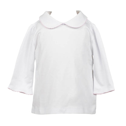 Girls 3/4 Sleeve Shirt with Picot Edge
