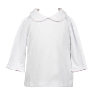 Girls 3/4 Sleeve Shirt with Picot Edge