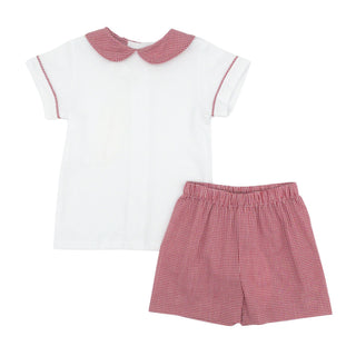 Sibley Short Set - Red Mini Gingham