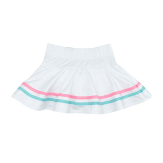 Callie Skort - Pure Coconut with Totally Turquoise and Flamingo Pink