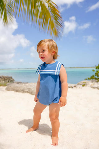 Sleeveless Townes Top Sail Bubble - Wood Boat Blue