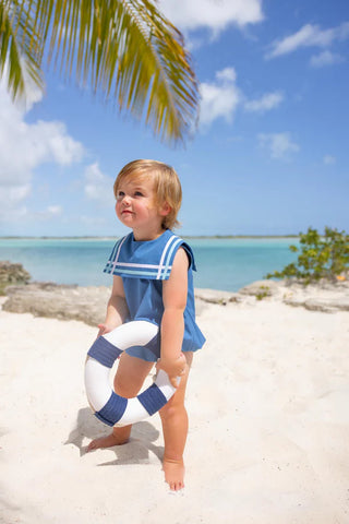 Sleeveless Townes Top Sail Bubble - Wood Boat Blue