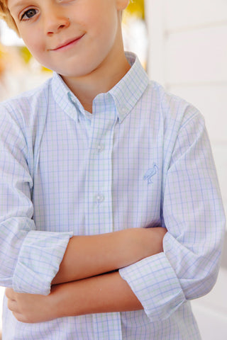 Dean's List Dress Shirt - Sea Island Seafoam and Beale Street Blue Windowpane