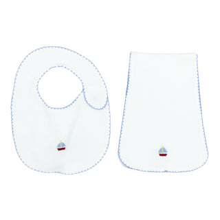 Pinpoint Bib-n-Burp Set - Sailboat