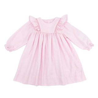 Yoke Dress with Hand-smocked Ruffle - Pink