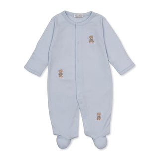 Footie with Embroidery - Blue Teddy Bear Club