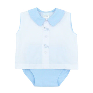 Boy Diaper Set with Hand-embroidery - Ducks