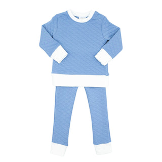 Boys Quilted Harris Playsuit - Baylor Blue