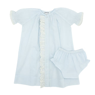 Classic Ruffle Daygown with Diaper Cover - Blue