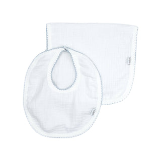 Cotton Gauze Bib & Burp Set