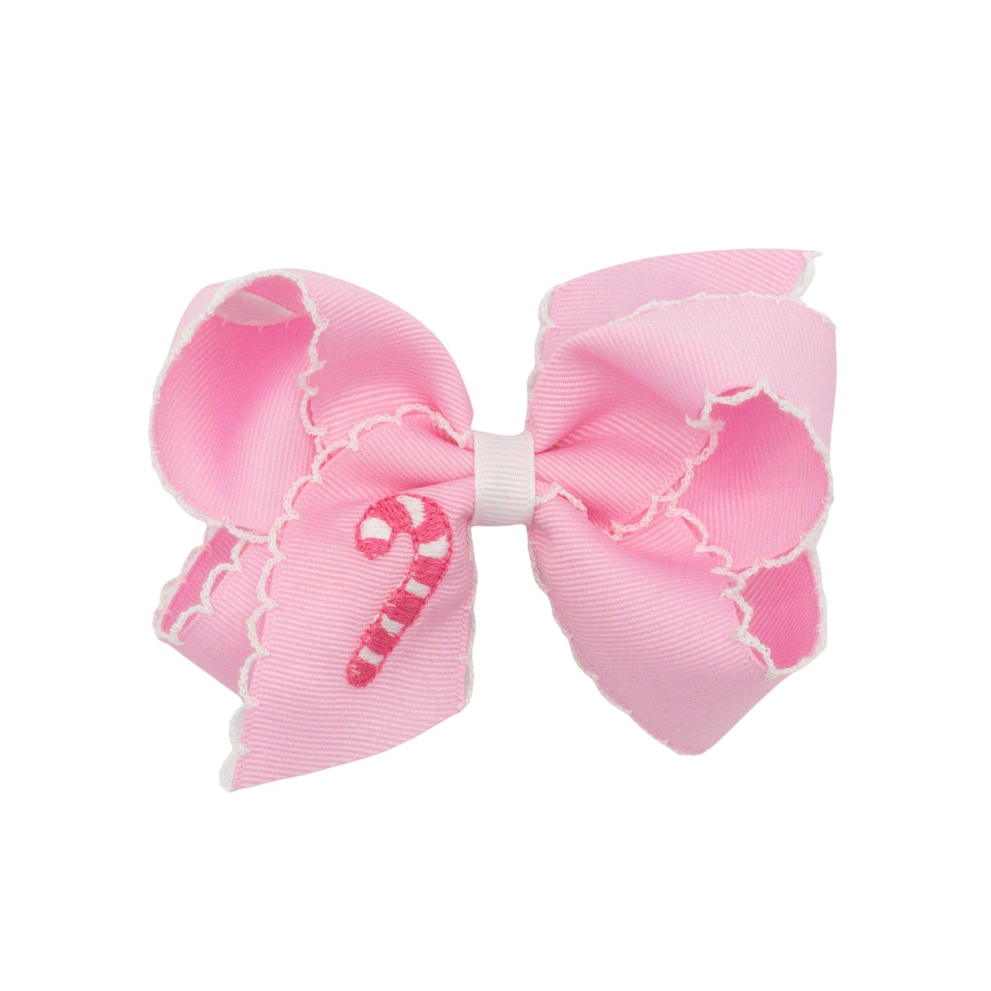 Grosgrain Moonstitch Embroidered Hair Bow - Christmas