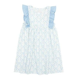 Pima Knit Lilly Dress - Blue Bows