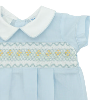 Blake Bubble with Hand-smocking - Blue