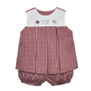 Girls Sleeveless Bloomer Set with Team Embroidery - Alabama