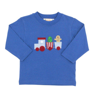 Boys Long-sleeve T-shirt with Applique - Christmas Train
