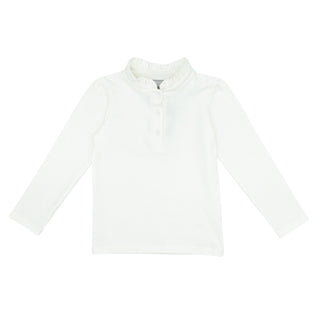 Girls Long-sleeve Ruffle-neck Polo