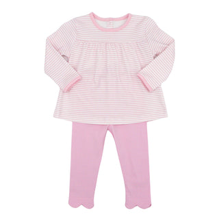 Isla Top & Legging Set - Light Pink Stripe