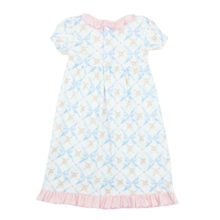 Pima Morning Dress - Blue Bows