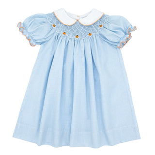 Billie Bishop Dress with Hand-smocking - Pumpkins