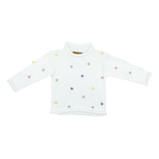 Rollneck Sweater - Pastel Pom Poms