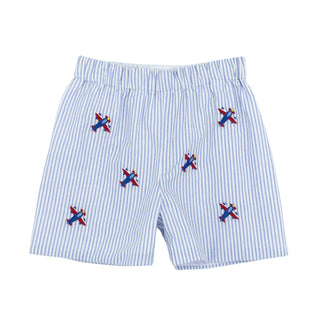 Leo Short with Embroidery - Airplane