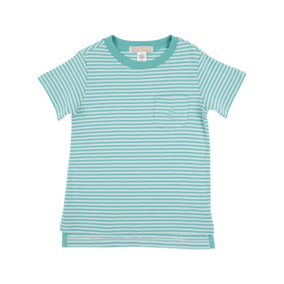Carter Crewneck - Turks Teal Stripe