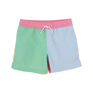 Country Club Swim Trunks - Colorblock (Grace Bay Green)
