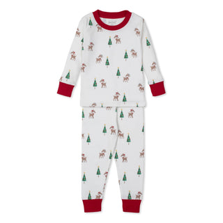 Printed Pajama Set - Christmas Deer Cheer