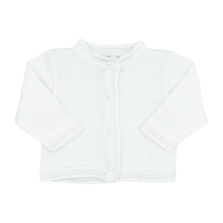 Crochet-edge Cardigan Sweater - White