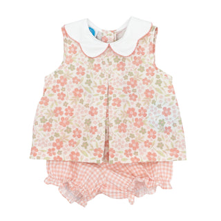 Mila Pleat Bloomer Set - Ditsy Peach Floral