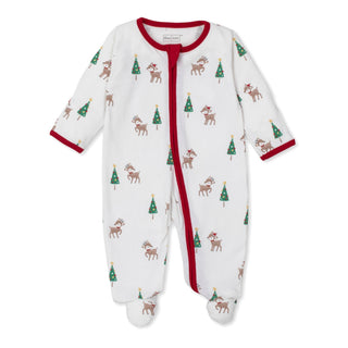 Printed Zipper Footie - Christmas Deer Cheer