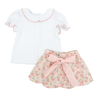 Madeline Skirt Set - Ditsy Peach Floral