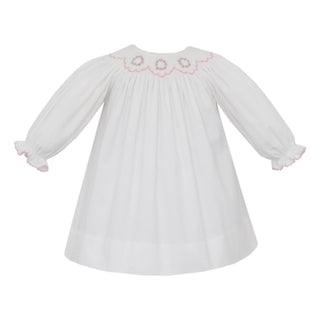 Long-sleeve Bishop Dress with Hand-smocking (Corduroy) - Rosemary