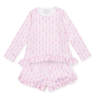 Girls Long-sleeve Rorie Lounge Short Set - Ballet and Bows
