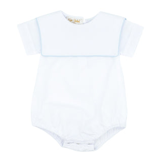 Boy Bubble with Square Collar - White