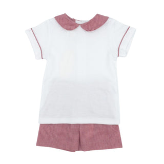 Sibley Short Set - Red Mini Gingham