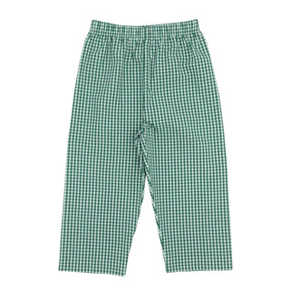 Leo Mini Gingham Pants - Christmas Green