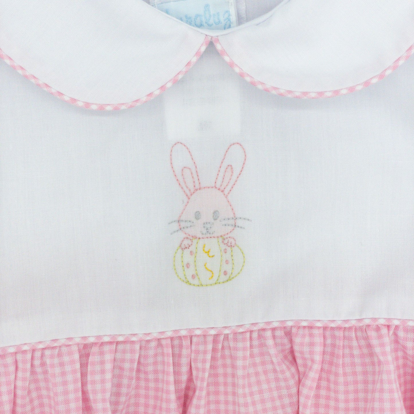 Girls Bubble with Hand-embroidered Bunny - FINAL SALE