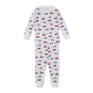 Boys Printed Pajama Set - Flashing Firetrucks