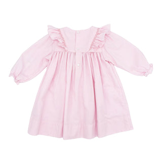 Yoke Dress with Hand-smocked Ruffle - Pink