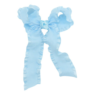 Double Ruffle Hair Bow With Tails