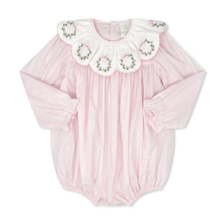 Chloe Ruffle Collar Bubble with Embroidery - Wreaths