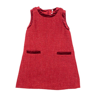 Sleeveless Macy Dress (Tweed) - Red