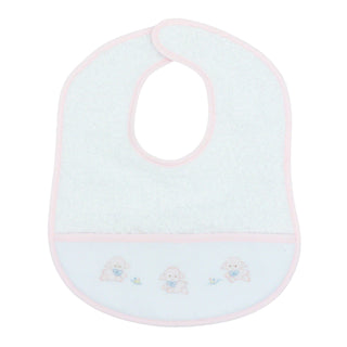 Girls Terry Cloth Bib with Hand-embroidery