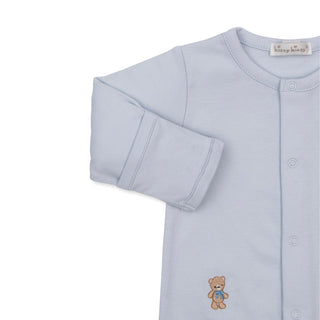 Footie with Embroidery - Blue Teddy Bear Club