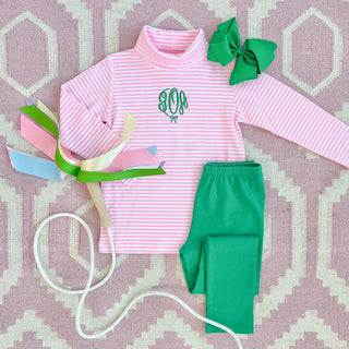 Tatum's Turtleneck - Hamptons Hot Pink Stripe