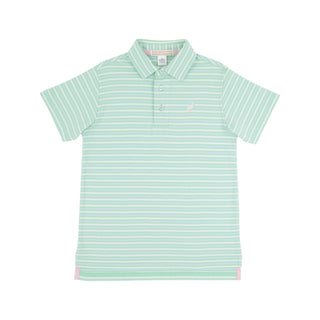 Prim & Proper Polo - Sumner County Stripe (Grace Bay Green)