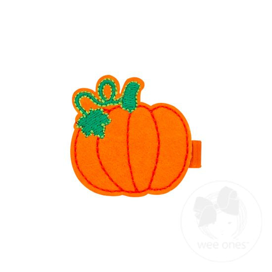 Harvest Pumpkin Feltie Hair Clip & Bow Stacker