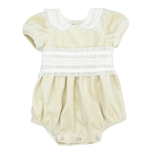 Girls Velvet Bubble with Lace Sash